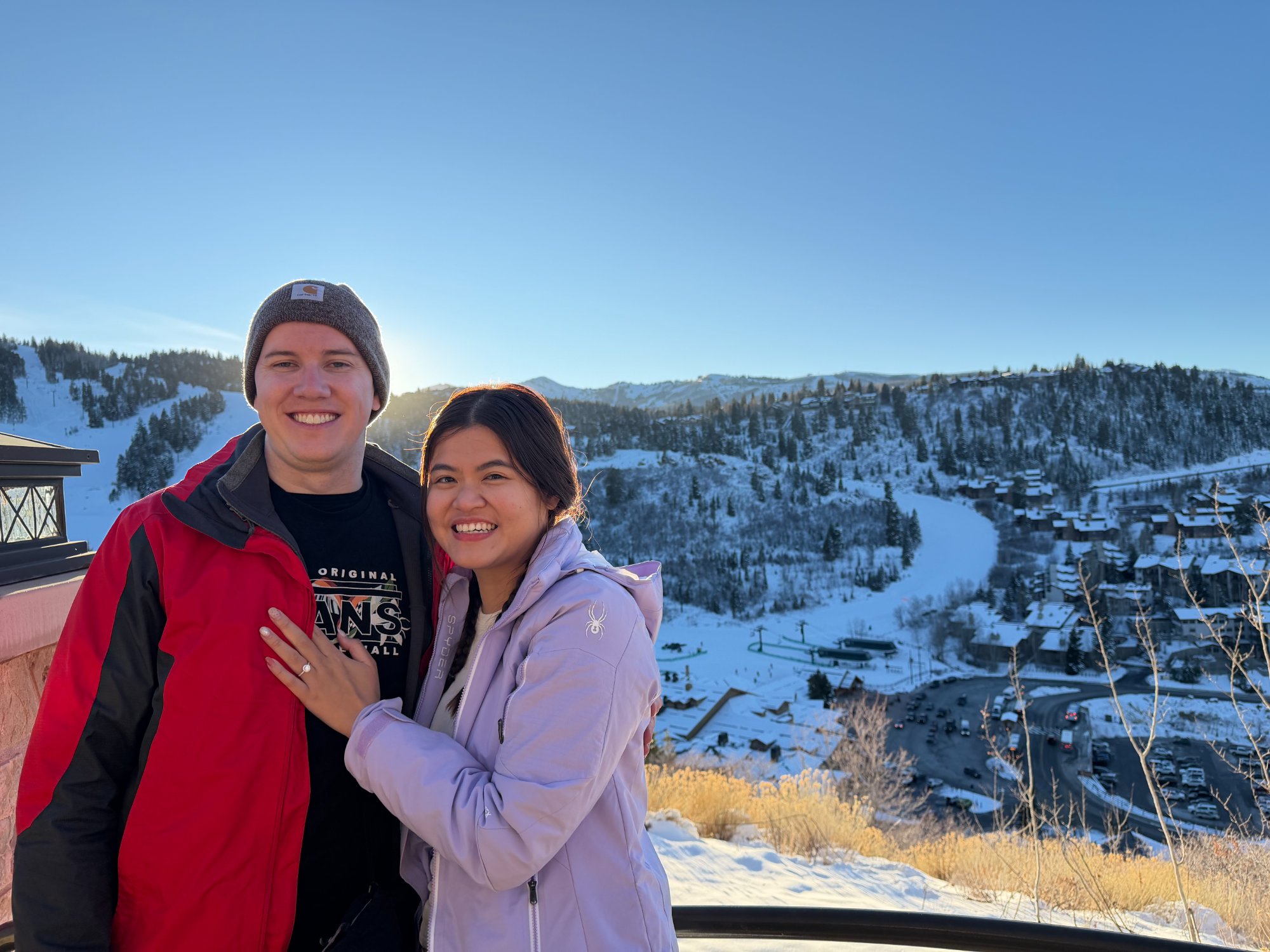 Engagement photo ski resort