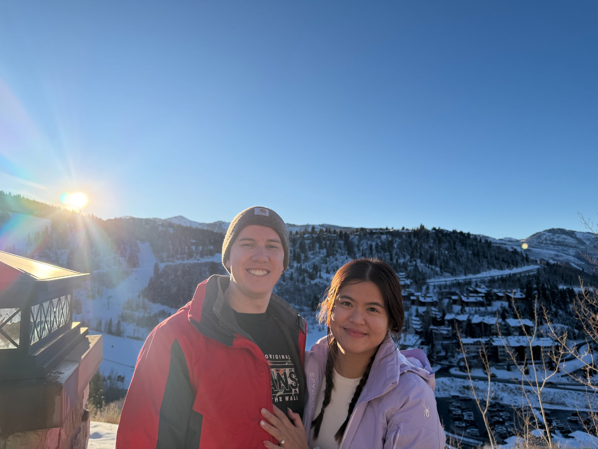 Engagement sunset mountains