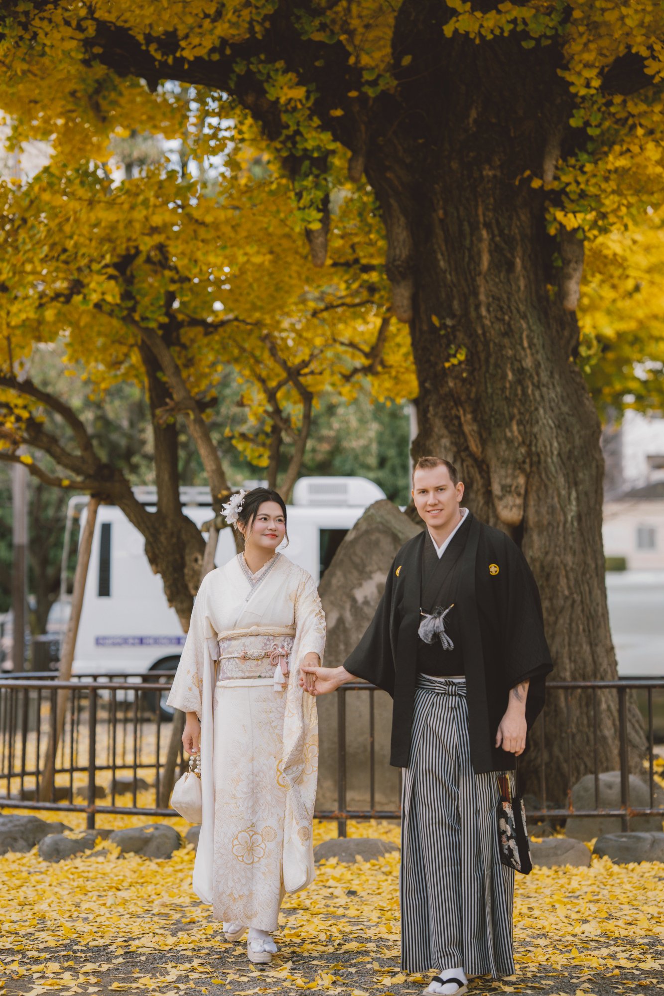 Japan autumn leaves kimono