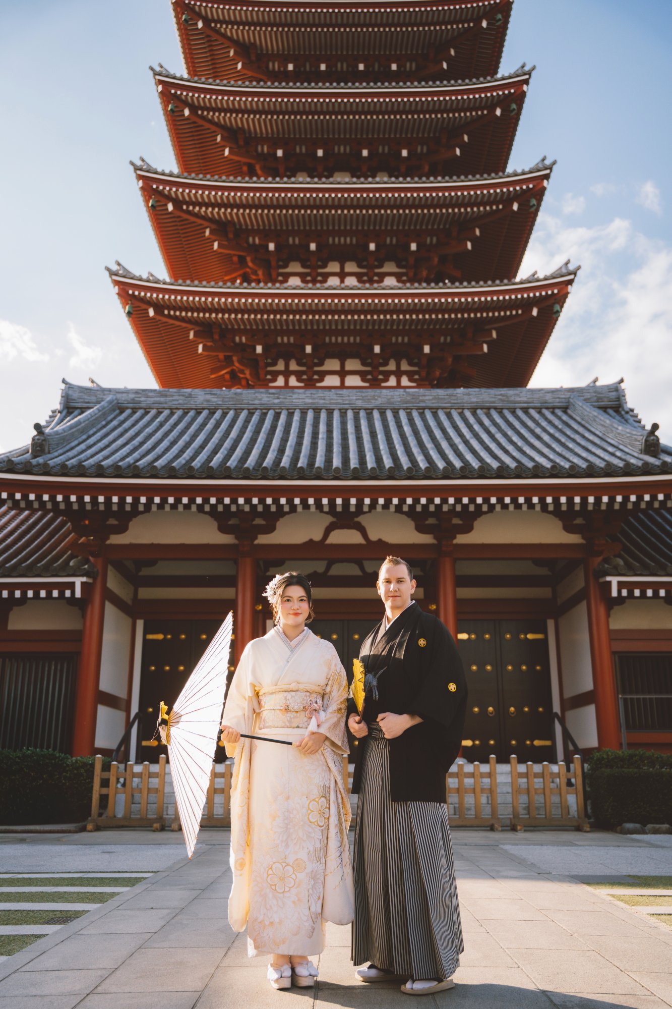 Japan temple traditional dress